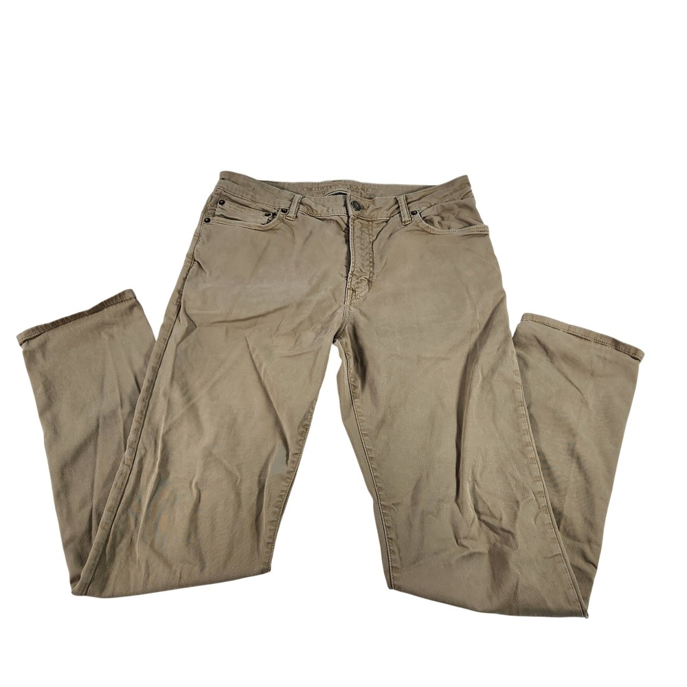 American Eagle Extreme Flex Khaki Tan Slim‎ Straight Pants Mens 33x34